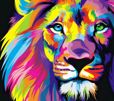

Art For Kids - Majestic Lion - Medium Size Rolled Digital Art Print On Photographic Paper(18 inch X 18 inch, Rolled)