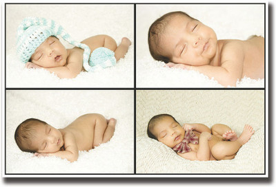

Collage of 4 baby images Fine Art Print(12 inch X 18 inch, Rolled)