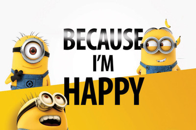 

HAPPY MINIONS 12X18 INCHES Fine Art Print(12 inch X 18 inch)