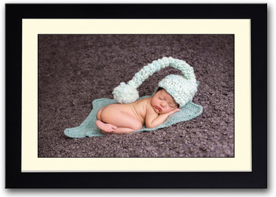 

Cute Baby With A Cute Hat Fine Art Print(14 inch X 20 inch, Framed)