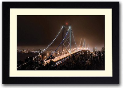 

Suspension Bridge at Night Fine Art Print(14 inch X 20 inch, Framed)