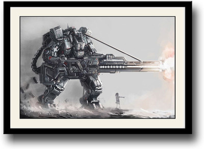 

Robot with Guns Fine Art Print(10 inch X 14 inch, Framed)