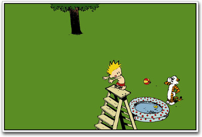 

Calvin and Hobbes pool Paper Print(12 inch X 18 inch)