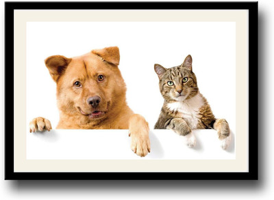 

Cat and Dog Fine Art Print(10 inch X 14 inch, Framed)