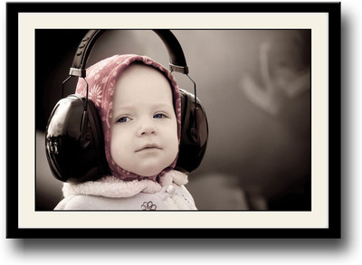 

Baby with headphones Fine Art Print(10 inch X 14 inch, Framed)