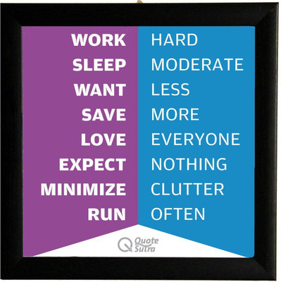 

Work Hard Love Everyone Expect Nothing Square Framed Poster by QuoteSutra Paper Print(9.2 inch X 9.2 inch)
