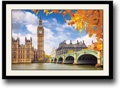 London Big Ben Fine Art Print(10 inch X 14 inch, Framed)