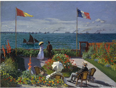 

Old Masters Collection - The Terrace at Sainte-Adresse By Claude Monet - Ready To Frame Framed Digital Art Print On Photographic Paper(24 inch X 18 inch, Rolled)