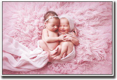 

Cute babies hugging Fine Art Print(12 inch X 18 inch, Rolled)
