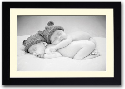 

Two Super Cute Babies B&W Fine Art Print(14 inch X 20 inch, Framed)