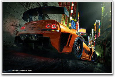 

Street car nissan skyline Paper Print(12 inch X 18 inch)