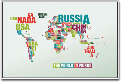 

The World in Words Typography Paper Print(12 inch X 18 inch)
