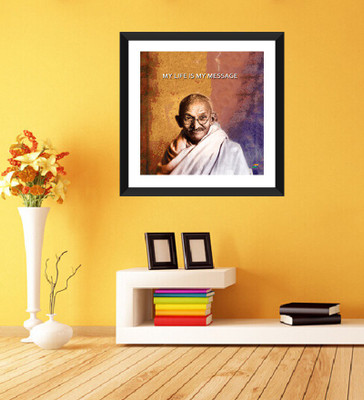 

Tallenge - Mahatma Gandhi Motivational Quotes - My Life Is My Message - Framed Photo Print On Photographic Paper(15 inch X 15 inch, Framed)