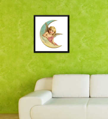 

Tallenge - Christmas Art - Angel MoOn Paper Print(17 inch X 12 inch, Framed)