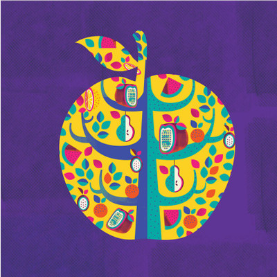 

Square Apple Purple Fine Art Print(24 inch X 24 inch, Rolled)