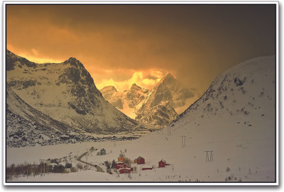 

Base Camp on Snow Covered Mountain Paper Print(12 inch X 18 inch)