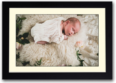 

Newborn Baby In White Sleeping Fine Art Print(14 inch X 20 inch, Framed)