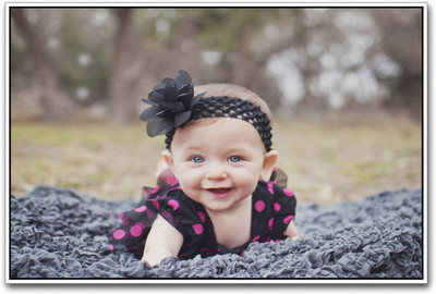 

Cute baby in polka dress Paper Print(12 inch X 18 inch)