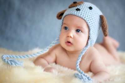 

Child's Love - Cute little baby with a Blue hat Paper Print(12 inch X 18 inch)