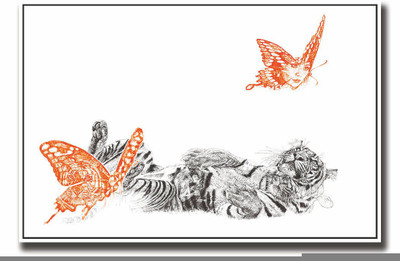 

Posterhouzz Lion and Butterfly abstract Fine Art Print(12 inch X 18 inch, Rolled)