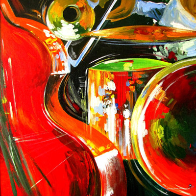 

Musical Instruments Painting Style Paper Print(12 inch X 12 inch)
