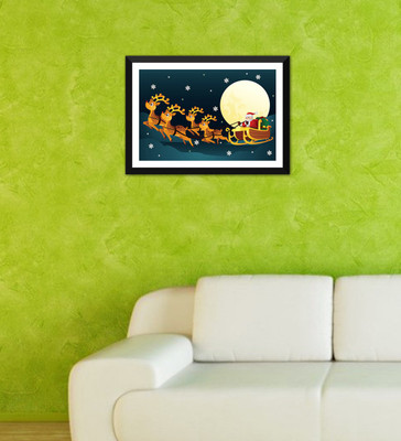 

Tallenge - Christmas Art - Santa Claus - Ready To Hang Framed A3 Size Poster Paper Print(17 inch X 12 inch, Framed)