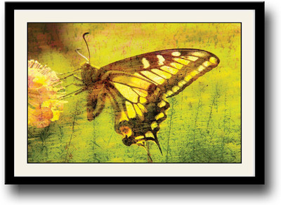 

Butterfly on flower art Fine Art Print(10 inch X 14 inch, Framed)