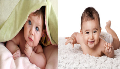 

Cute Baby Poster - 2 Pcs Combo Smiling New Born Kid Infant Child Wall Decor Photographic Paper(12 inch X 18 inch)