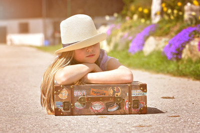 

Child's Love - Waiting for the trip Paper Print(12 inch X 18 inch, Stretched)