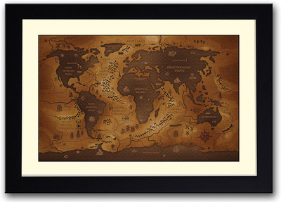

Ancient World Map Fine Art Print(14 inch X 20 inch, Framed)