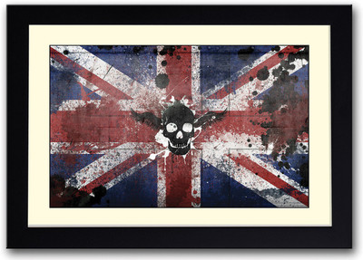 

United Kngdon Flag Skull Fine Art Print(14 inch X 20 inch, Framed)