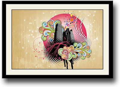 

Buildings abstract design Fine Art Print(10 inch X 14 inch, Framed)