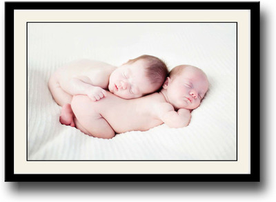 

Two cute babies sleeping together Fine Art Print(10 inch X 14 inch, Framed)