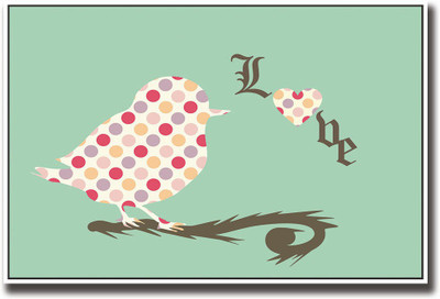 

Love Bird Polka dot Fine Art Print(12 inch X 18 inch, Rolled)