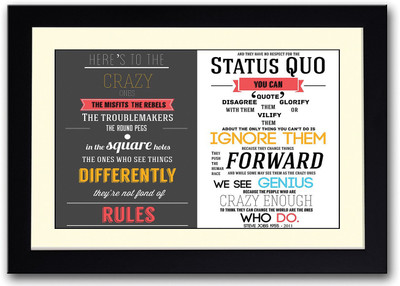 

Here'S To The Crazy One'S Steve Job Speech Fine Art Print(14 inch X 20 inch, Framed)