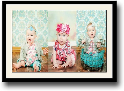 

Collage of three cute babies Fine Art Print(10 inch X 14 inch, Framed)