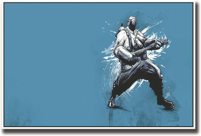 

Man with mask playing guitar Fine Art Print(12 inch X 18 inch, Rolled)