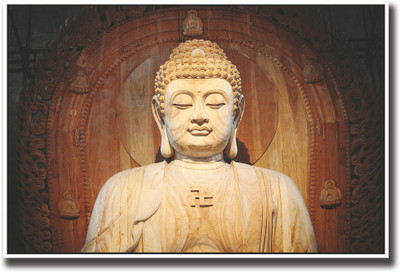 

Wooden Buddha Fine Art Print(12 inch X 18 inch, Rolled)