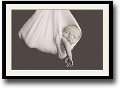 

Baby sleeping in cloth swing Fine Art Print(10 inch X 14 inch, Framed)