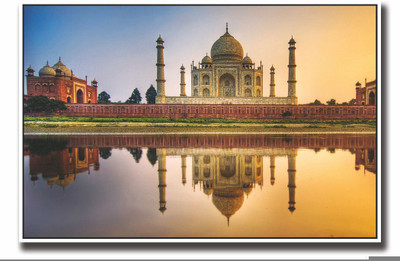 Posterhouzz Taj Mahal in Agra Fine Art Print(12 inch X 18 inch, Rolled)