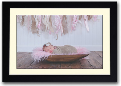 

Baby Wrapped In Brown On Wood Fine Art Print(14 inch X 20 inch, Framed)