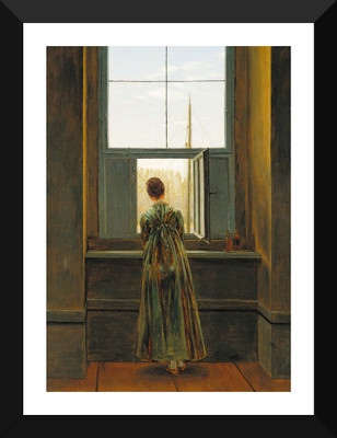 

Tallenge Old Masters Collection - Woman at a Window by Caspar David Friedrich - Premium Quality A3 Size Framed Poster Paper Print(17 inch X 12 inch, Framed)