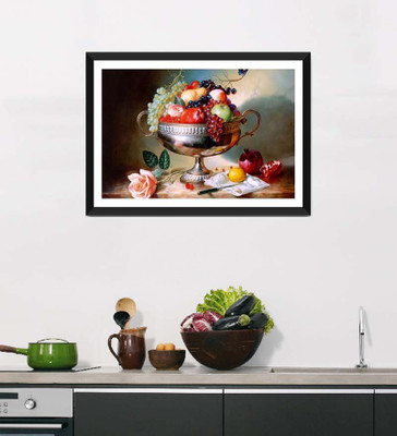 

Tallenge Art For Kitchen - Fruit Paradise - Framed Art Print On Photographic Paper(18 inch X 12 inch, Framed)