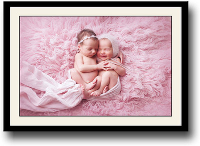 

Cute babies hugging Fine Art Print(10 inch X 14 inch, Framed)