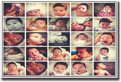

Collage of cute baby images Fine Art Print(12 inch X 18 inch, Rolled)