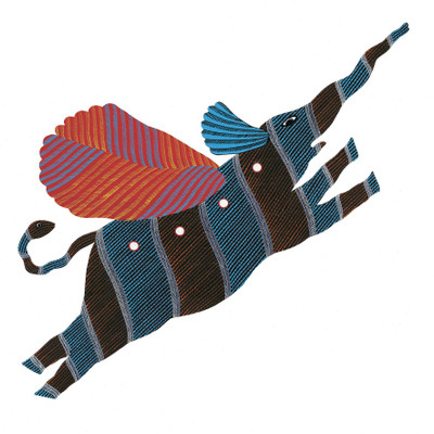 

Art For Kids - Flying Baby Elephant - Medium Size Rolled Digital Art Print On Photographic Paper(18 inch X 18 inch, Rolled)