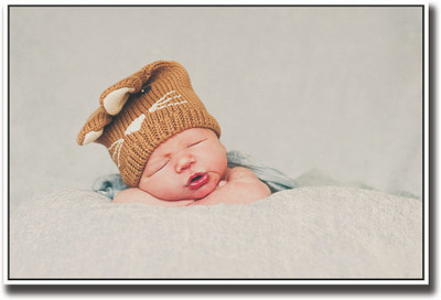 

Sweet baby in brown cap Fine Art Print(12 inch X 18 inch, Rolled)