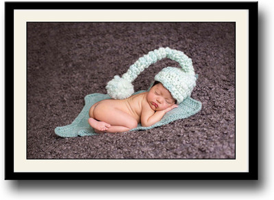 

Cute baby with a cute hat Fine Art Print(10 inch X 14 inch, Framed)