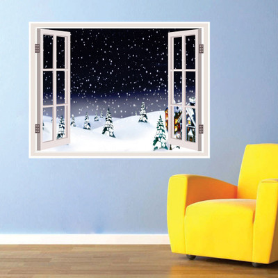 

Decor Wall Large Christmas Window Illusion 3D Poster(24 inch X 36 inch, Rolled)