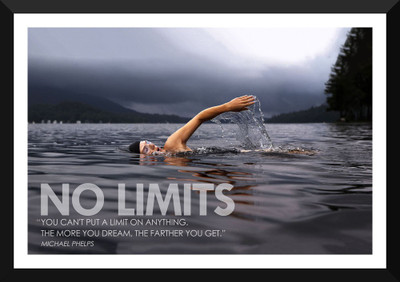 

Tallenge - Motivational Poster - NO LIMITS - MIchael Phelps - Inspirational Quote - Large Size Ready-to-hang Framed Art Print On - Large Size Framed Art Print On Photographic Paper(16 inch X 24 inch, Framed)